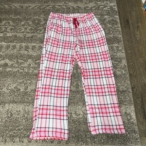 Laura Ashley Pink Plaid Girls Pajama Bottoms